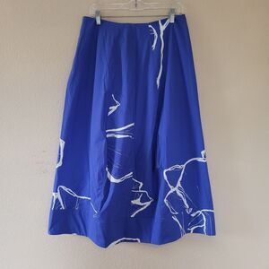 Liviana Conti Maxi Skirt Size EU 44 Made In Italy Designer Pockets Poplin Cotton